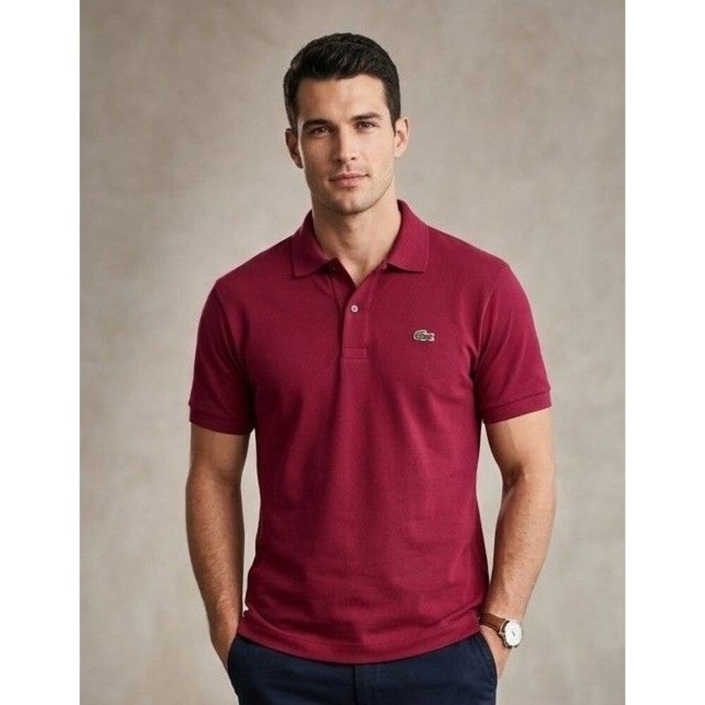 Lacoste Men’s Dark Red Classic Fit Polo Size 9